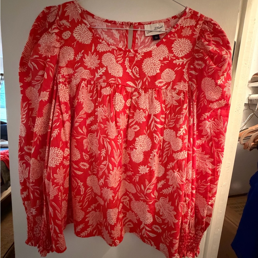 Universal Thread Red Floral Blouse